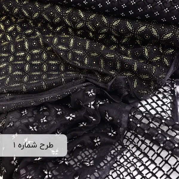 تور گلدار مشکی