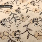 پارچه لینن سوزندوزی نخ طلایی