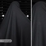 چادر مشکی طرحدار پرسی گل چرمی