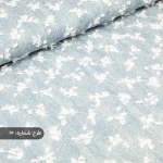 پارچه لی طرحدار طرح گل آبی آسمانی