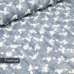 پارچه لی طرحدار آبی اسمانی طرح گل